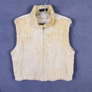 Vintage Henig Furs Leather and Fur Womens Vest Zip Front Luxury Large? Mink?‎